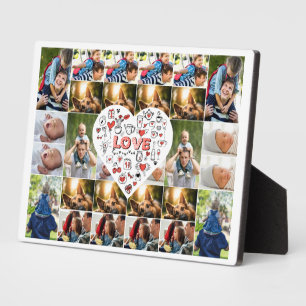 28 Photo Collage Frame with Love Hear Centerpiece