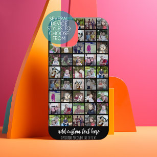 28 Photo Collage Grid - 2 Text boxes - black Samsung Galaxy Case