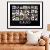 28 Photo Collage Grid - 2 Text boxes - black white