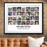 28 Photo Collage Grid - 2 Text boxes - black white