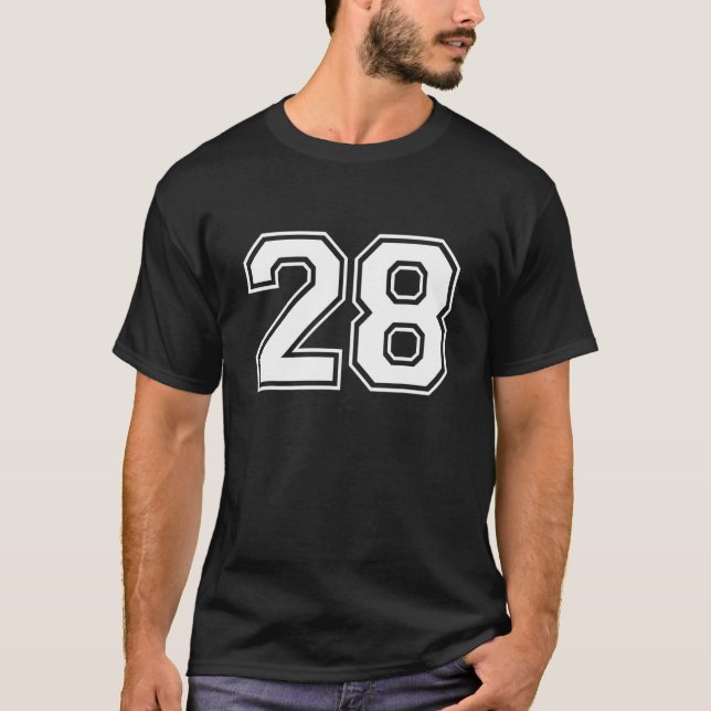 28 Sports Number Fan Best Player Numbers Game Winn T-Shirt (Front)