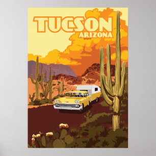 28"x20" Travel Camper - Tucson, Arizona Poster