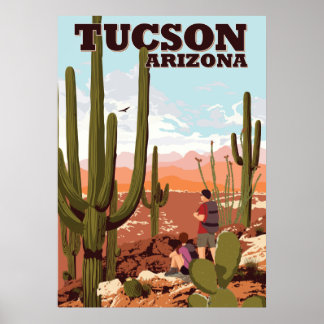 28"x20" Tucson Hiking Trails Poster