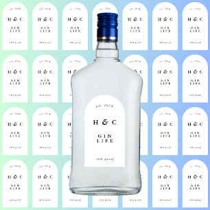 28 x Black White Modern Bottle Gin Wine Arch Vinyl