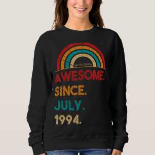 28 Year Old Awesome Since July 1994 28th Birthday Sweatshirt