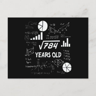 28 Year Old Bday Math Teacher 28th Birthday Gift Postcard