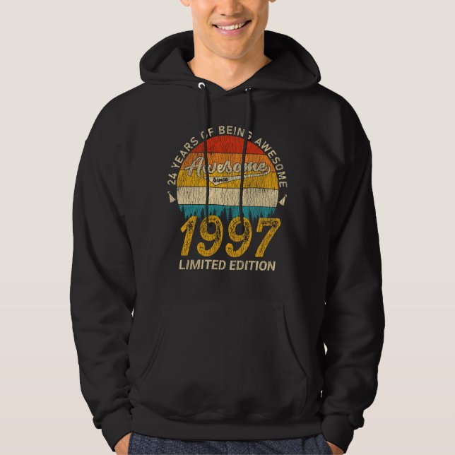 28 Year Old Bday Retro Awesome 28th Birthday Gift Hoodie (Front)