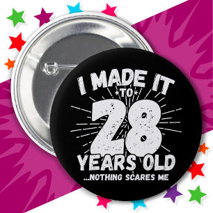 28 Year Old Sarcastic Meme Funny 28th Birthday 6 Cm Round Badge