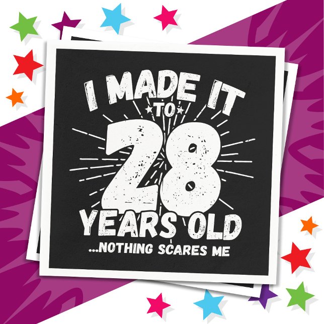 28 Year Old Sarcastic Meme Funny 28th Birthday Napkin (Creator Uploaded)