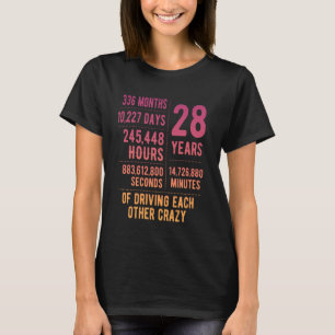 28 Years Married Funny 28th Wedding Anniversary T-Shirt