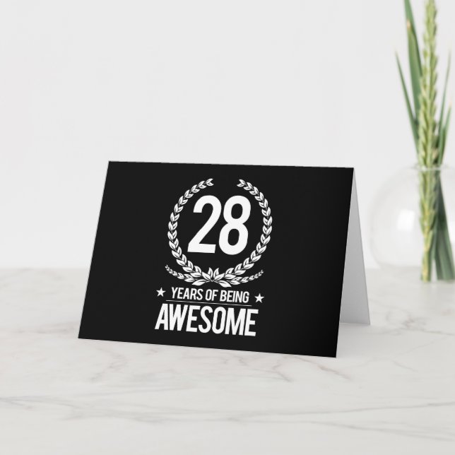 28th Birthday (28 Years Of Being Awesome) Card (Front)