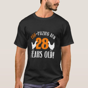 28th Birthday 28 Years Old Chicken Farmer Chicken  T-Shirt