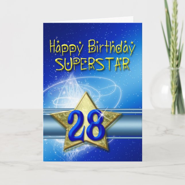 28th Birthday card for Superstar (Front)