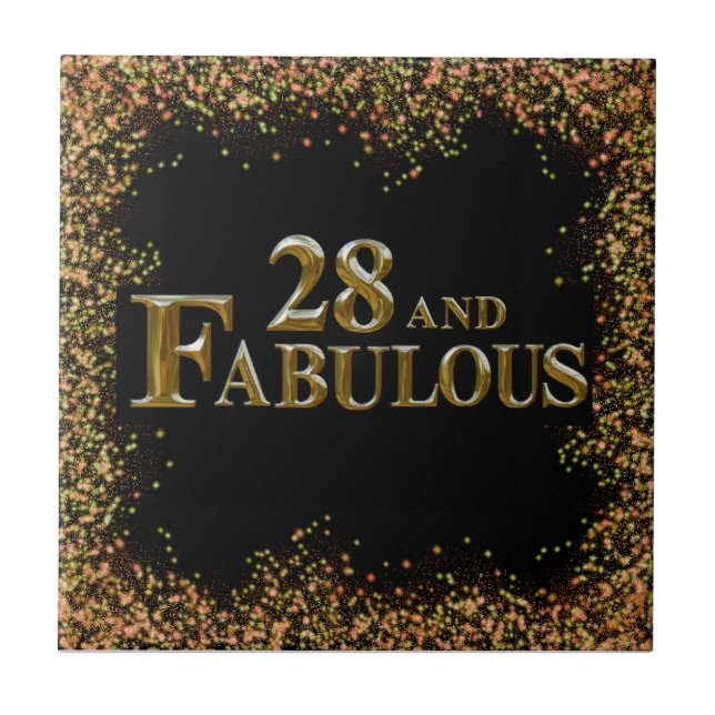 28th  Birthday  Ceramic Tile (Front)