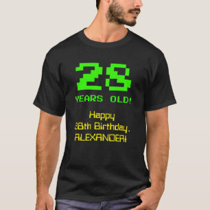 28th Birthday: Fun, 8-Bit Look, Nerdy / Geeky "28" T-Shirt