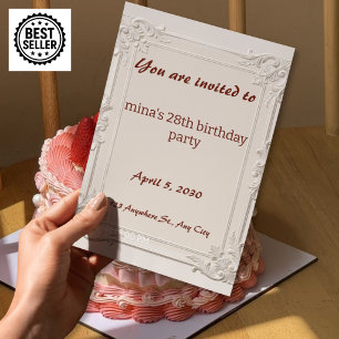 28th birthday invitation template girls