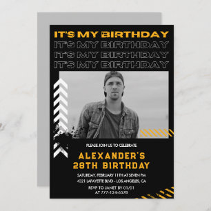 28th birthday invitations Men Photo Spray paint
