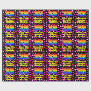 28th Birthday: Loving Hearts Pattern, Rainbow # 28 Wrapping Paper