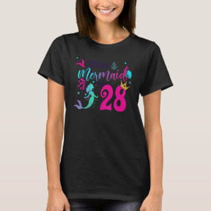 28th Birthday Mermaid Is A Gift For Girls 28 Years T-Shirt