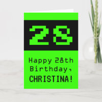 28th Birthday: Nerdy / Geeky Style "28" and Name