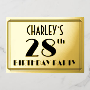 28th Birthday Party — Art Deco Look “28” + Name