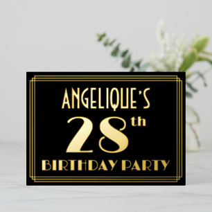 28th Birthday Party: Art Deco Look “28”, w/ Name
