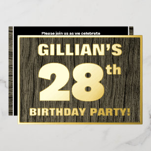 28th Birthday Party: Bold, Faux Wood Grain Pattern