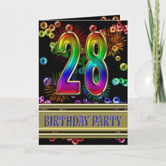 28th Birthday party Invitation (Front)