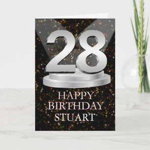28th Birthday Spotlights Add A Name Card