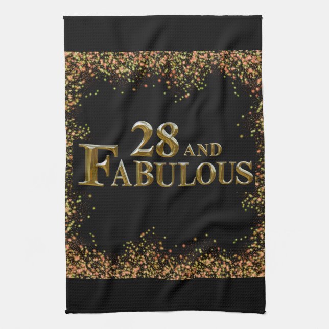 28th  Birthday  Tea Towel (Vertical)