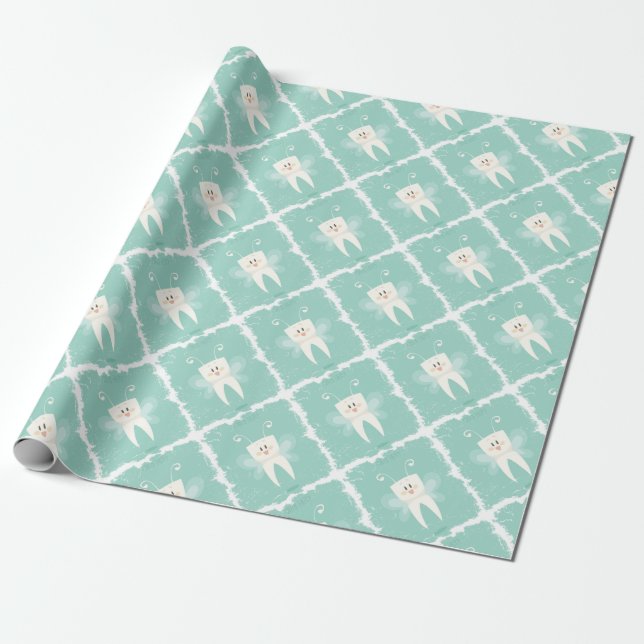 28th February - Tooth Fairy Day Wrapping Paper (Unrolled)