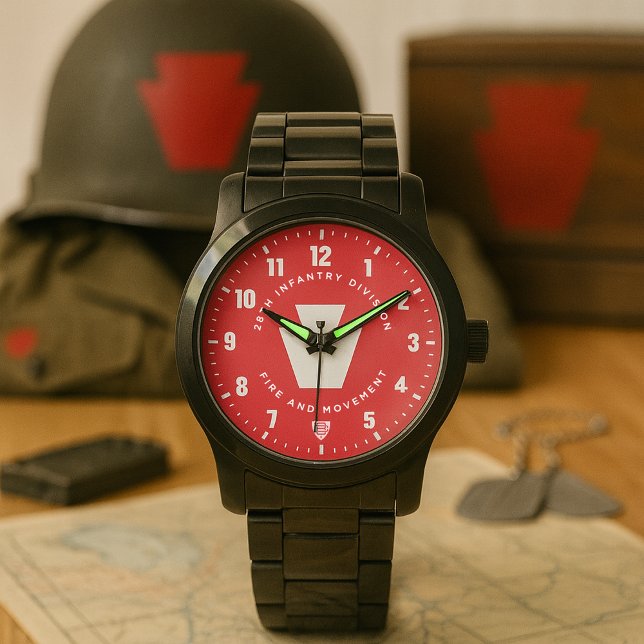 28th Infantry Division "Fire and Movement" Tribute Watch (28th Infantry Division "Fire and Movement" Tribute Watch Red Dial)