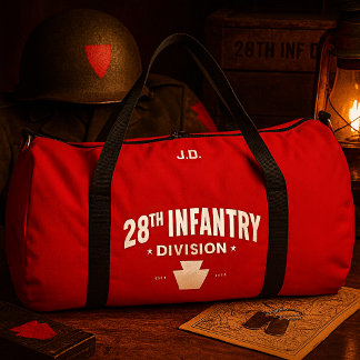 28th Infantry Division Tribute Personalised Red Duffle Bag