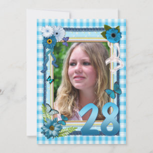 28th Photo birthday party invitation