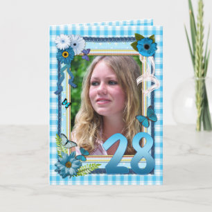 28th photo card for a birthday