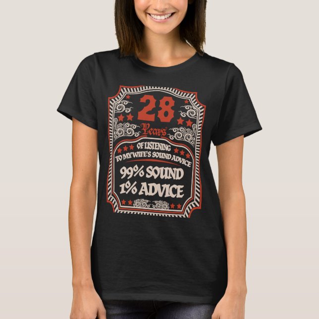 28th Wedding Anniversary For Him  Man Husband T-Shirt (Front)