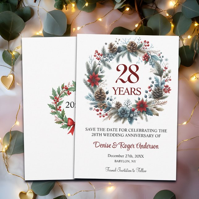 28th Wedding Anniversary Winter Save The Date (Creator Uploaded)