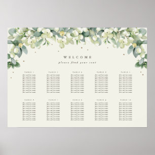 28x20" 10 Tables of 10 Seating Chart Poster