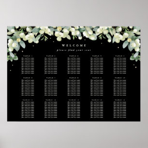 28x20" 15 Tables of 10 Seating Chart Poster