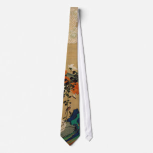 29. 菊花流水図, 若冲 Chrysanthemum & Stream Tie