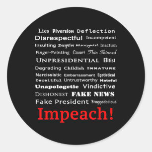 29 Reasons To Impeach The President Trump Politica Classic Round Sticker