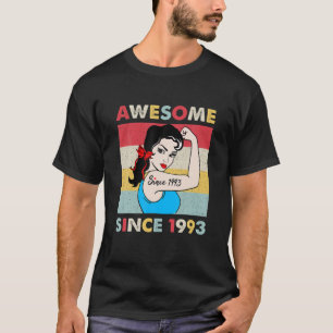 29 Year 29Th Birthday Women Vintage 1993 Birthday T-Shirt