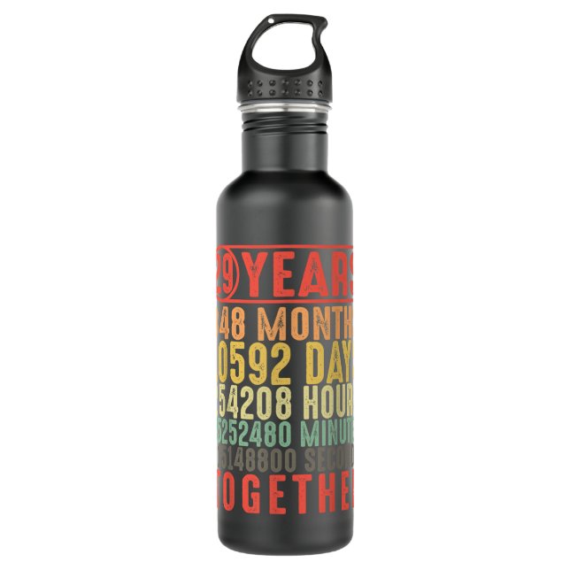 29 Year 29th Wedding Anniversary Gifts for Her Him 710 Ml Water Bottle (Front)