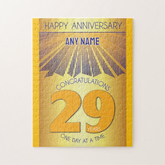 29 Year | AA 12 Step Anniversary Personalised Jigsaw Puzzle (Vertical)