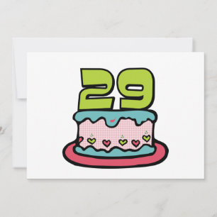29 Year Old Birthday Cake Card