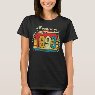 29 Years Old 29th Birthday Men Awesome Since 1993 T-Shirt