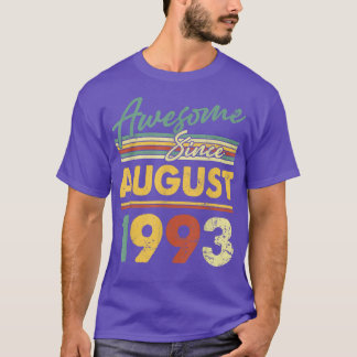 29 Years Old Funny Awesome Since August 1993th Bir T-Shirt