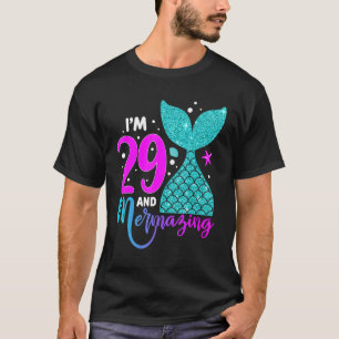 29 Years Old Girl Second 29th Birthday Mermaid Two T-Shirt