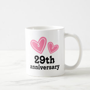 29th Anniversary Gift Hearts Coffee Mug