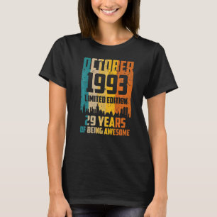 29th Birthday 29 Years Awesome Since October 1993 T-Shirt